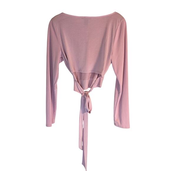 Victoria's Secret Long Sleeve Pink Crop Top with Back Tie - Large - Picture 1 of 6